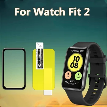 2 шт. Полностью изогнутая защитная пленка для экрана Huawei Watch Fit 2, закаленное стекло для браслета смарт-часов Huawei Fit 2, защитная пленка