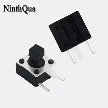 50шт TS-D008F 6*6*7.3 3-контактный микропереключатель Light Touch со стороной мм, черная головка, квадратная головка, Маленькая кнопка, боковая вставка
