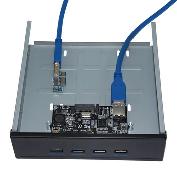 Сверхскоростной PCIE PCI-E Express с 4 Портами USB 3.0 КОНЦЕНТРАТОР USB 3.0 5,25-дюймовая Передняя Панель с 4 Портами USB 3.0 Для Настольных ПК