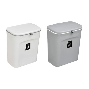 9-литровое мусорное ведро На столешнице или под раковиной, подвесное небольшое мусорное ведро с крышкой для ванной /спальни