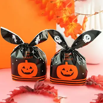 Подарочная сумка48 шт. / пакет Сумка для конфет с Креативным рисунком на Хэллоуин, Вместительная, Счастливого Хэллоуина для детей