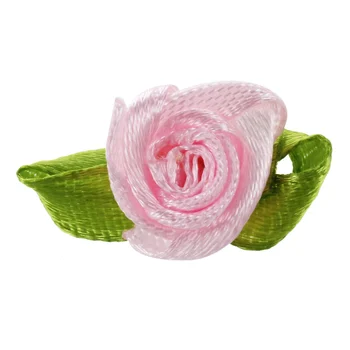 100шт Мини-атласная лента в виде листьев розы Свадебный декор аппликации для шитья своими руками Основной цвет: розовый