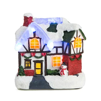Оригинальная Снежная деревня со светящейся столешницей, Украшение Рождественской деревни, Освещенное здание, столешница