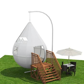 Новый дизайн открытый подвесной шатер каплевидной формы, глампинговый шатер, закрепленный на шесте для курортного кемпинга
