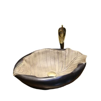 Yiye Настольная раковина в форме плоской лодки, креативный ретро-керамический умывальник в индустриальном стиле, антикварный умывальник