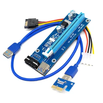 PC PCIe PCI-E PCI Express Riser Card От 1x до 16x USB 3.0 Кабель Для Передачи Данных От SATA До 6Pin IDE Molex Источник Питания для Майнера BTC