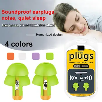 1 пара звуконепроницаемых затычек для ушей, защита от звукоизоляции, беруши для сна, Шумоподавляющая затычка для ушей, мягкая защита для ушей с шумоподавлением.