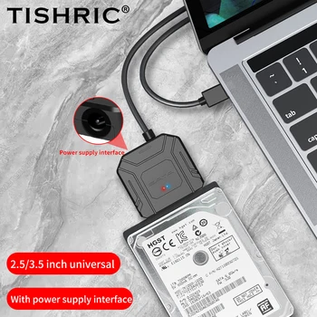 TISHRIC Кабели SATA-USB 3.0 Type C-7 15-22pin Внешнего Питания Для 2,5 3,5 SSD HDD Жесткого Диска SSD Конвертер 5 ТБ 6 Гбит/с