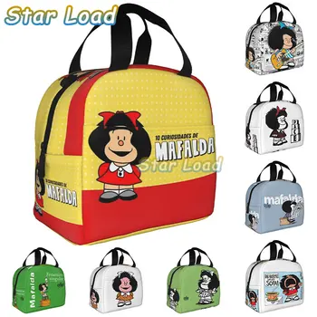 Мультяшная Mafalda Kawaii, термоизолированные сумки для ланча, женская мультяшная переносная сумка для ланча для школы, Многофункциональная коробка для еды для детей