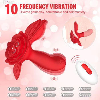 Приложение Remote Rose Фаллоимитатор-вибратор для женщин, Носимые вибрирующие трусики, Вибратор, Точка G, Вагина, Стимуляция анального клитора, секс-игрушки