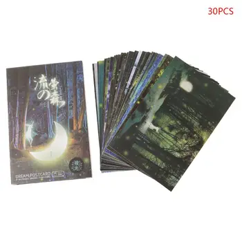 30шт Винтажная светящаяся открытка, светящаяся в темном лесу, серпантин с приветствием животных