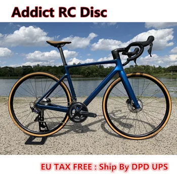 UD Глянцевый Синий Хамелеон Addict RC Disc Complete Carbon Road Bike Полный Велосипед 105 R7020 Groupset 50 мм Колесная Пара CX9 Дисковые Ступицы