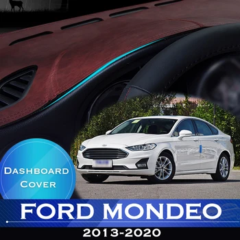 Для Ford Mondeo MK5 2013-2020 Приборная панель автомобиля, избегающая освещения, приборная платформа, крышка стола, кожаный противоскользящий коврик для приборной панели, ковер
