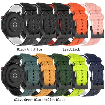 Ремешок для часов Garmin Move Trend, двухцветный футбольный мяч для Samsung Watch 5, силиконовый ремешок для часов 20/22 мм