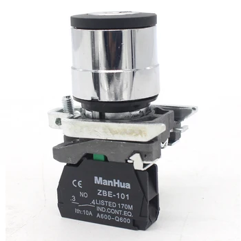 ManHua XB4-BG21 220V Электрический Выключатель Keylock Мгновенный Кнопочный Переключатель 2-Позиционный с Ключом