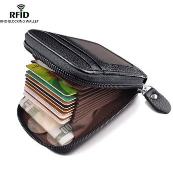 Кошелек для мужчин, держатель для кредитных карт, RFID-блокирующий карман на молнии, кошелек для мужчин, Rfid-мужской кошелек