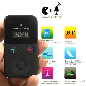 1 Комплект автомобильного комплекта Громкой связи Bluetooth MP3 Беспроводной FM-передатчик USB SD ЖК-пульт дистанционного управления