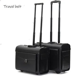 Для коротких поездок, высокое качество, пилотный Многофункциональный спиннер для багажа на колесиках 19-дюймового размера бренд Captain's suitcase