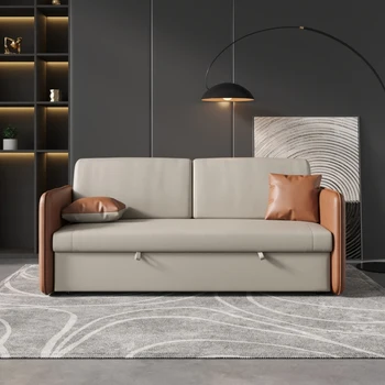 (Распродажа) Современный американский диван-кровать-с USB-разъемом-бежево-коричневый для вашей квартиры, дома или конференц-зала.