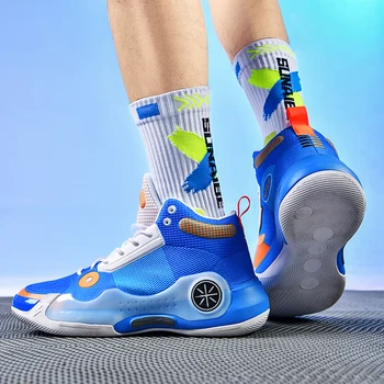 2023 Новая мужская баскетбольная тренировочная обувь, нескользящие уличные кроссовки для мужчин, дышащие баскетбольные кроссовки, резиновая спортивная обувь для мальчиков