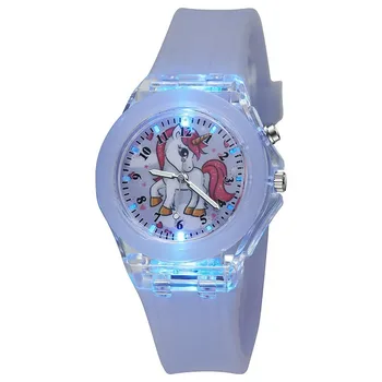 Детские часы с мультяшным динозавром с легким светящимся силиконовым ремешком Для девочек, подарочные часы для мальчиков, студенческие часы reloj infantil