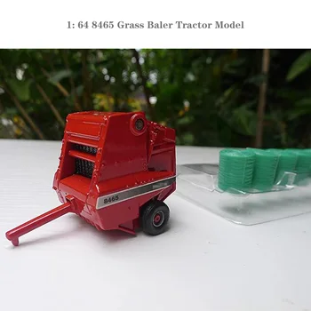 Модель трактора-пресс-подборщика травы 1: 64 8465 из сплава для сбора готовой продукции