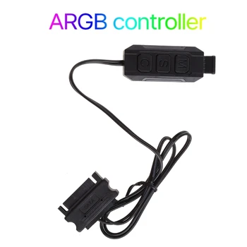 5 В 3Pin RGB ARGB Контроллер Ручной источник питания Светодиодная подсветка для корпуса компьютера Вентилятор ARGB Контроллер 50 см