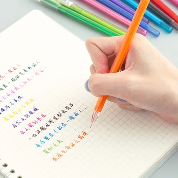 12шт 12 Цветная ручка 0,5 мм Сменный пластик Симпатичная гелевая ручка карамельного цвета Детские канцелярские принадлежности для студентов