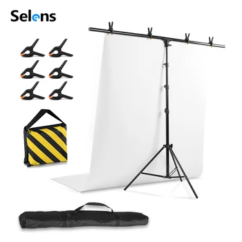 Selens Регулируемая фотография, Т-образный фон для фотостудии, Система поддержки рамки для подставки для видео, зажим для тарелки