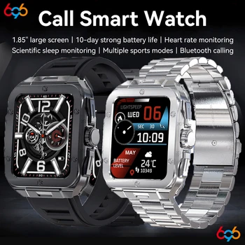 Смарт-часы с 1,85-дюймовым экраном HD Для мужчин и женщин, смарт-часы с функцией BT Call, Голосовой помощник с искусственным интеллектом, Монитор сердечного ритма, Фитнес-трекер, Водонепроницаемый