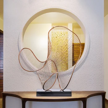 Современные простые абстрактные металлические украшения модельная комната гостиная крыльцо скульптурные украшения ремесла креативные мягкие украшения