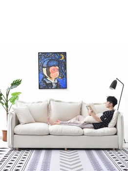 Скандинавский диван простой диван из водонепроницаемой ткани для гостиной, трехместный латексный пуховый диван