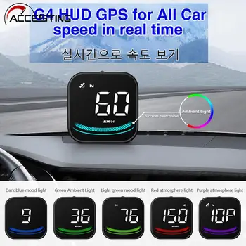 ACCESTIN G4 Head Up Display LED Автоматический Спидометр Smart Digital Alarm Reminder Автомобильный GPS HUD Для всех автомобильных Головных Дисплеев