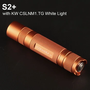 Convoy S2 + с КВТ CSLNM1.TG Белая световая вспышка, оранжевый фонарик, фонарь 18650, фонарь для кемпинга, портативное освещение, рабочая камера