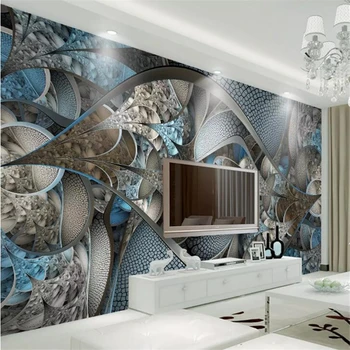 3d обои wellyu домашний декор Обои на заказ в европейском роскошном дворцовом стиле абстрактное стекло ТВ фон настенное папье-маше