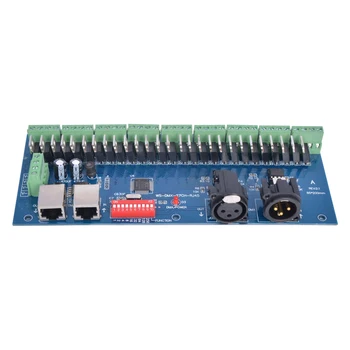 DMX512 27-канальный контроллер-декодер постоянного напряжения, общий анод для RGB-диммера WS-DMX-27CH-RJ45