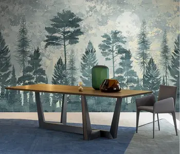 Настенная роспись по индивидуальному размеру сосновый лес светлые роскошные обои для телевизора украшение дома гостиная спальня 3D обои с туманным лесом